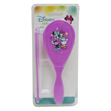 ديزني طقم مشط شعر وفرشاة بتصميم ميني وديزي للفتيات الصغيرات TRHA1723 - وردي