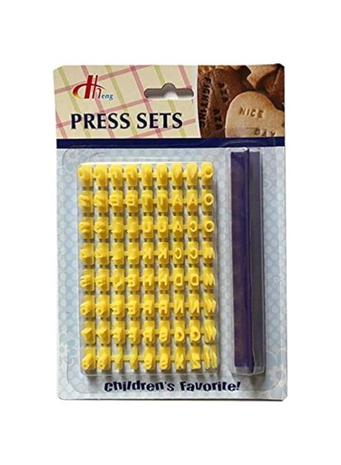 COOLBABY Mini Alphabet Letter And Number Cookie Cutter - 72 Pieces, Yellow, Ssz306