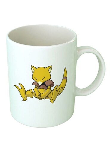 Print Pok&Atilde;&copy;mon Abra Printed Mug White/Yellow/Beige