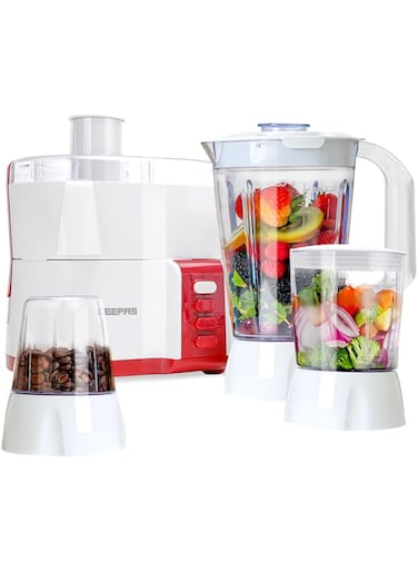 Geepas 4-in-1 Food Processor, 2 Speed with Pulse Control, GSB9890   600W Powerful Motor, Safety Interlock, Circular Feed Tube, Stainless Steel Filter and Blade