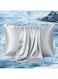 2 Pcs Silk Satin Pillowcase For Sleeping,With Zipper,Soft,Cool,Good For Hair And Skin,Bed Pillow Cover Gift For Women Men,20*26inch(51*66cm)[Grey]