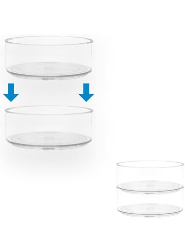 PESCADOR Lazy Susan Turntable Kitchen Organizer, Acrylic organizer, Condiment Spinning Tray - 2 Pack