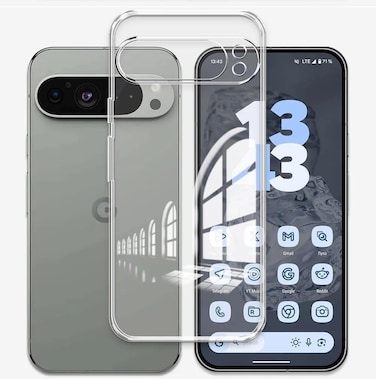 Transparent Case Cover for Google Pixel 9 Pro, Gel Rubber Case with Reinforced corner Shell Shockproof Protective Cover for Google Pixel 9 Pro 5G 2024 (Clear Case)