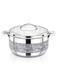 Flavio Stainless Steel Hot Pot Casserole   Double Wall Insulated   With Locking Lid ETCHING FINISH 1500ML