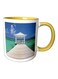 Bahamas Pier Printed Mug Yellow/White/Blue