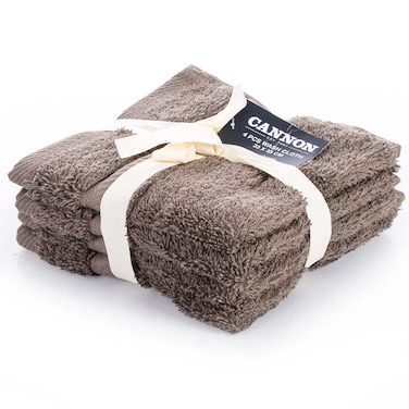 Cannon Plain Face Towel, Walnut, 33x33cm, 650 GSM, 100% Cotton, 4 PCS