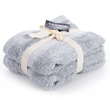 Cannon Plain Hand Towel, Light Grey, 41x71cm, 650 GSM, 100% Cotton, 2 PCS
