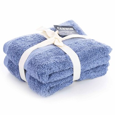 Cannon Plain Hand Towel, City Blue, 41x71cm, 650 GSM, 100% Cotton, 2 PCS