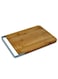 Natural Bamboo Cutting Board Chopping Board With Trench And Metal Handles