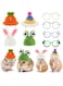 Silkfly 8 Pcs Hamster Hat Pet Round Costume Glasses Includes 4 Pcs Knitted Small Animals Hat with Adjustable Strap and 4 Pairs of Pet glasses for Small Animals Lizards Guinea Pig Pet Clothes Accessory