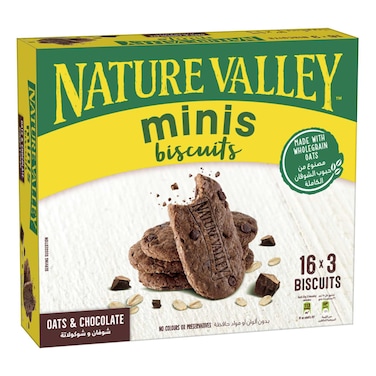 Nature Valley Minis Oats and Chocolate Biscuits, 25g Pack of 16