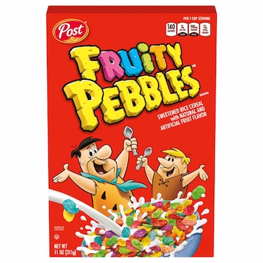 Post Fruity Pebbles Fruit Flavoured Rice Cereal, 312g