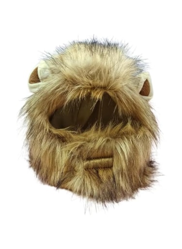 Dog Cat Lion Mane - Realistic Funny Lion Mane for Dogs - Complementary Lion Mane Hat for Dog Cat Costumes,Halloween Lion Mane Costume for Cat &amp; Dog (Khaki, L)