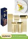 30 Pcs Stainless Steel Cutlery Set, Western Style Kitchen Utensil Set, Mirror Polished Tableware Set, With Knife, Fork, Spoon, Suitable For Family Dining, Kitchen&iuml;&frac14;&OElig;Gatherings,Gold