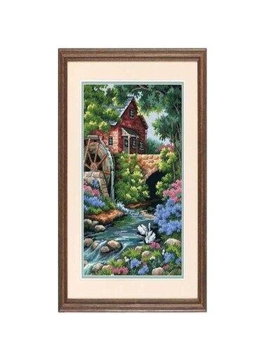 DIMENSIONS 2484 Old Mill Cottage Needlepoint Kit, 12'' W x 16'' H