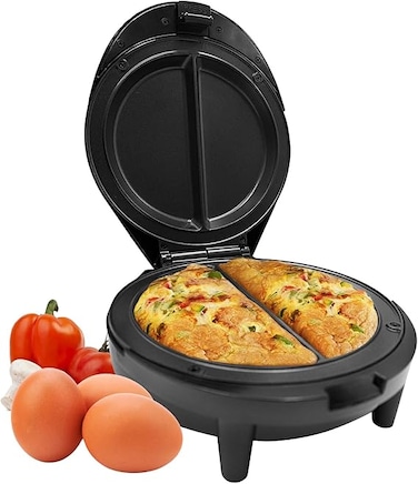 GOM36535UK Geepas - 1000W Omelette Maker   Dual Electric Non-Stick Egg Cooker   Automatic Temperature Control &amp; Power Light Multi Cooker for Omelettes, Fried Cool Touch