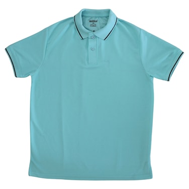 Men Aqua Blue Short Sleeve Polo Shirt