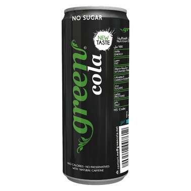 Green Cola Flavour Carbonated Can, 330ml