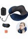 Travel Pillow Kit Comfortable &amp; Breathable Memory Foam Neck Pillow with 3D Sleep Mask, Earplugs and Luxury Bag