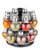 Dubai Gallery 16-Piece Round Rotating Glass Jar Rack Set Black/Silver