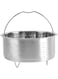 BROLEO Basket, Stainless Steel Steam Basket Insert with Handle, Vegetable Basket for Eggs, Sweet Potatoes, Seafood, Rice (Stainless steel)