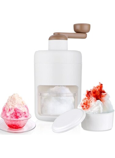 Firelex Manual Ice Shaver with Stainless Steel Blades,Easy-operated Ice Gola Slush Maker Snow Cones Maker with Frozen Mold,Ice Hand-Cranked Household Ice Breaker for Ice Cream Snowcone Kakigori