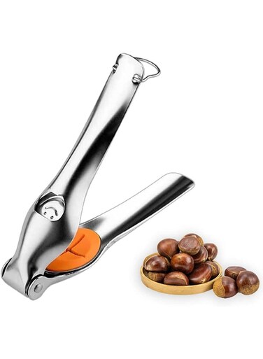 Heavy Duty Chestnut Opener Nutcracker Tool, Stainless Steel Walnut &amp; Nut Sheller with Ergonomic Handle, Easy to Use Peeler for Pecans, Hazelnuts, Almonds, Multipurpose with Bottle Opener