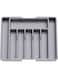 Geoveins Silverware Drawer Organizer, Expandable Utensil Tray for Kitchen, BPA Free Flatware and Cutlery Holder, Adjustable Plastic Storage for Spoons Forks Knives, Large (Gray) (Gray)