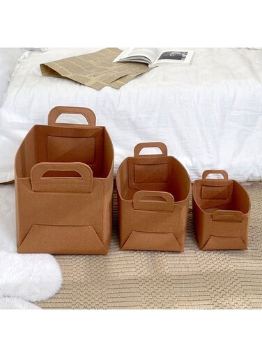 3-piece felt storage basket, foldable multifunctional clothes organizer, dirty clothes storage box