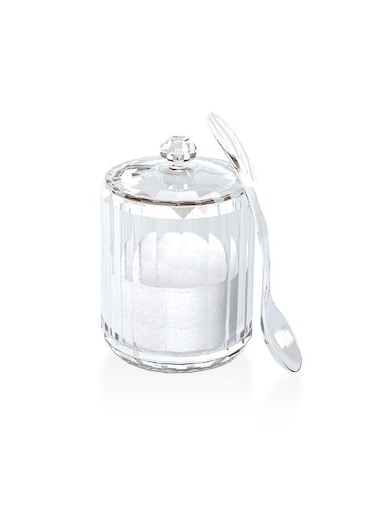 200ml Acrylic Sugar Pot- RF12764/ with Spoon, Elegant and Sleek, Durable and Long-Lasting Construction/ Clear Lid clear 200ml