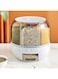 Alvinlite Grain Dispenser, Rice Storage Container Large Capacity, 6 Grid 360&deg; Rotating Sealed Grain Food Storage Box Rice Bucket Dry Food Fruit Box(22lb)
