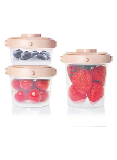 3 Pack Baby Food Containers - 100% Airtight &amp; Leak-Proof Plastic Storage Boxes for Puree &amp; Yogurt (60ml, 120ml, 200ml)