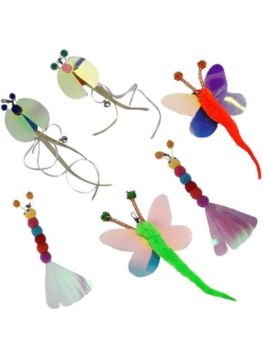 Yardwe 6pcs Replacement Head for Cat Teaser Cat Toy Teaser Refills Pet Supplies Cat Interactive Toy Cat Teasing Stick Refills Cat Teaser Replacement Refills Cat Teaser Wand Refills