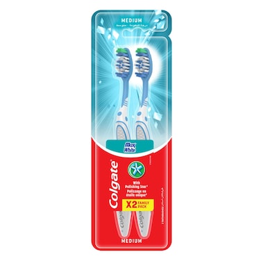 Colgate Max White Medium With Polishing Star Toothbrush 2 PCS