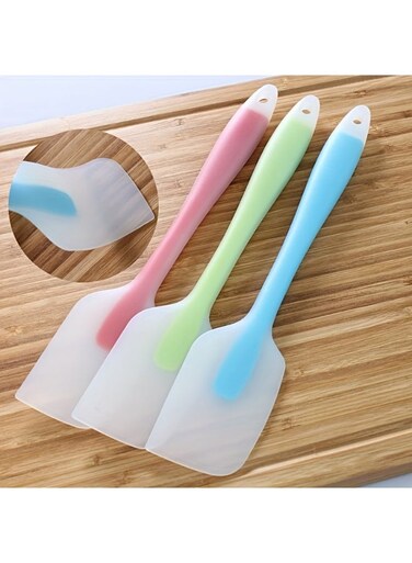 Silicone Spatula Set , Small Size with Semi-Transparent Handle, Buttercream Spreader, Cake Baking Smoother, Kitchen Cooking Tool,Suitable for Baking and Salad Mixing