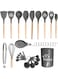 33 pcs Wooden Handle Non-Stick Silicone Kitchen Utensil Set Includes spatula, soup spoon, stir-fry spatula, etc. Heat-resistant and easy to clean