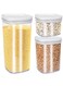 3 Pcs Plastic Food Storage Containers Set, 220ml, 520ml, 740ml, Airtight with Sealed Silicone Lids, Stackable, Ideal for Cereal, Oatmeal, Nuts