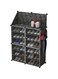 Delopik Pattern Wardrobe Plastic Cabinet with Doors Portable Modular Organizer Tower Shelf Stand Space Saver for Entry Hallway and Closet (E) FR-2014