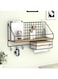 LYLYMYKHH Storage Rack Floating Shelves Wall Mounted,Metal and Wood Storage Shelves Sturdy Display Racks Home Decoration for Living Room, Bedroom, Bathroom,Metal Shelf for Paper,Book,Towel,Key (Black)