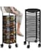 Rotating Kitchen Shelf Rack, Storage Baskets For Fruit Snack And Vegetable Black