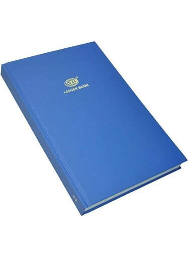 FIS FSACLTC4Q73 4 Quire Azure Laid Paper Ledger Book, 210 mm x 330 mm Size, Blue