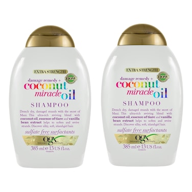 Ogx Extra Strength Damage Remedy+ Coconut Miracle Oil Shampoo 385ml Pack of 2