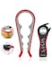 MEYUEWAL Easy Jar Bottle Opener Kit, 5in1 and 4in1 Multi Jar Openers, Simple to Use for Children, Elderly and Arthritis Sufferers,Silicone Hand Gripper Aid (Red)
