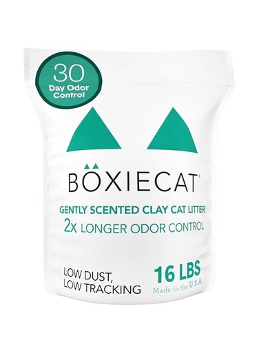 Boxiecat Boxie&reg; Gently Scented 30 Day Odor Control Clumping Cat Litter, 16lb 99.9% Dust Free Clay Kitty Litter