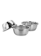 3 Piece Stainless Steel Cookware Set Stainless Steel Big Bowl 26x10, Small Bowl 24x9.3, Strainer 22x9cm
