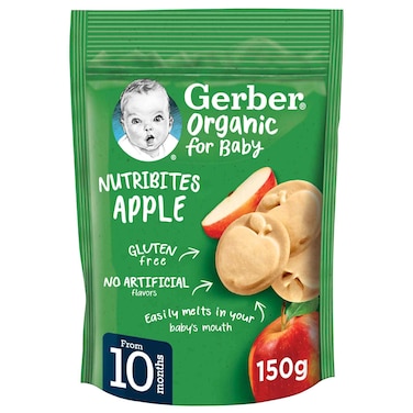 جيربر أورجانيك نيوتري بايتس مع التفاح، 150 غرام