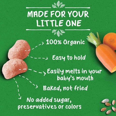 Gerber Organic Nutripuffs with Tomato and Carrot, 35g