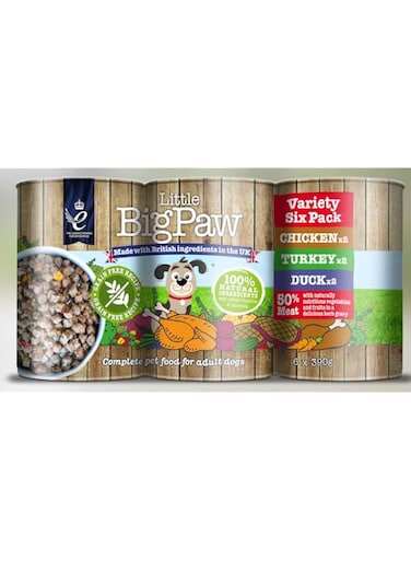 Little Big Paw Variety Pack Dog Wet Food 6x390g