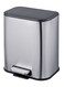 East 6L Stainless Steel Trash Can with Soft Close Lid and Inner Bucket-Resistant Surface for Kitchen, Bathroom, Silver, 24 x 19.4 x 29.1 cm