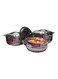 6-Piece Sturdy And Durable Unique Designed Easy To Handle Stainless Steel Hot Pot With Lid Silver 1xBig Hot Pot 5 liter, 1xMedium Hot Pot 3.5 liter, 1xSmall Hot PotLiters
